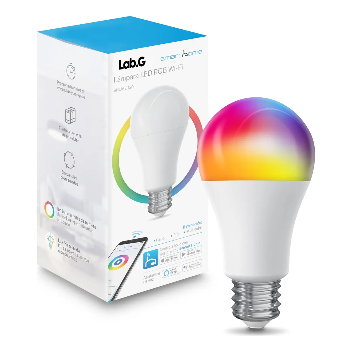 Foco Led Wi-fi Multicolor, De 10w Lab.g Blanco