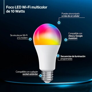 Foto 5 | Foco Led Wi-fi Multicolor, De 10w Lab.g Blanco