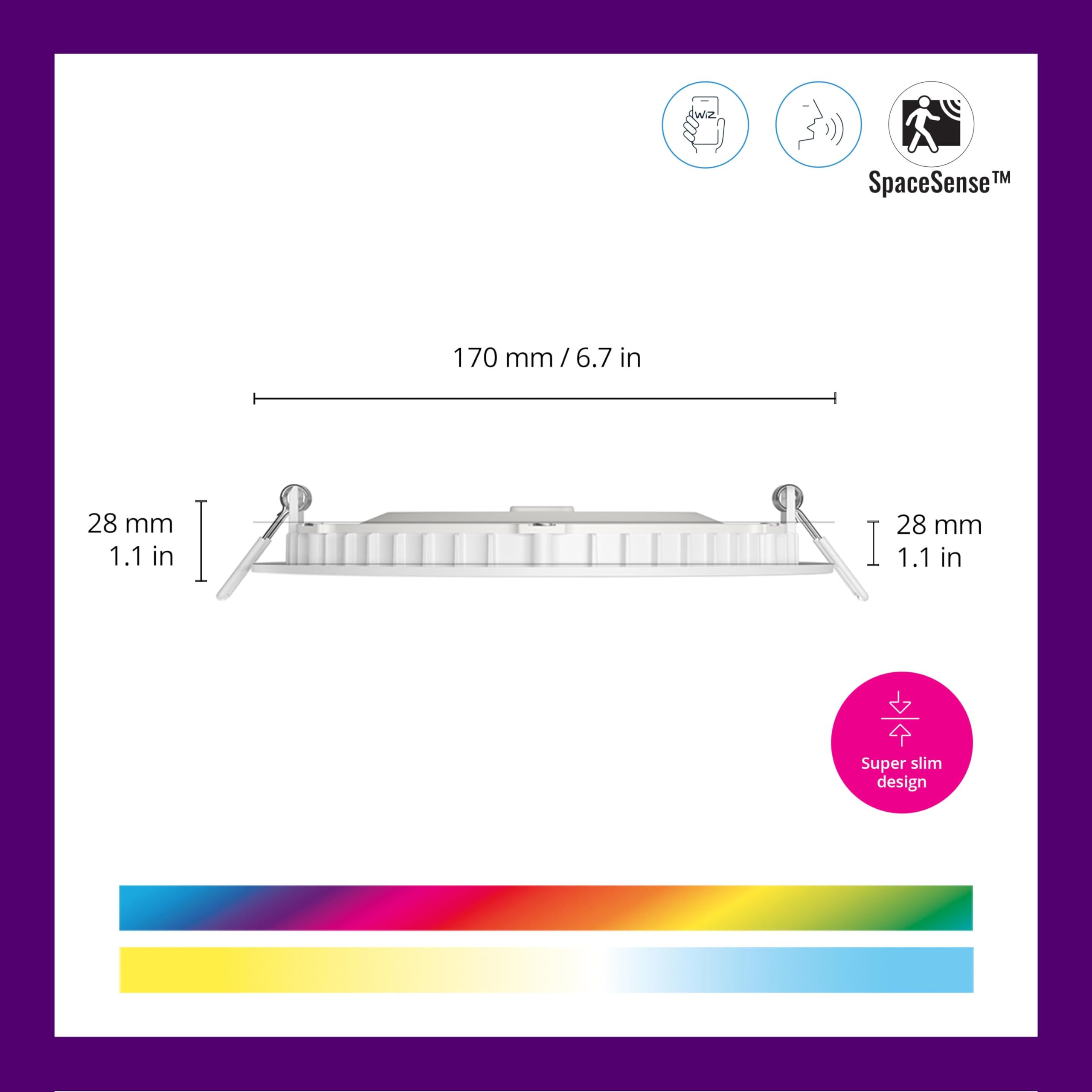 Foto 3 pulgar | Downlight Wiz Connected  6 Pulgadas  Color Delgado  2200k-6500k  Paquete 4 - Venta Internacional.