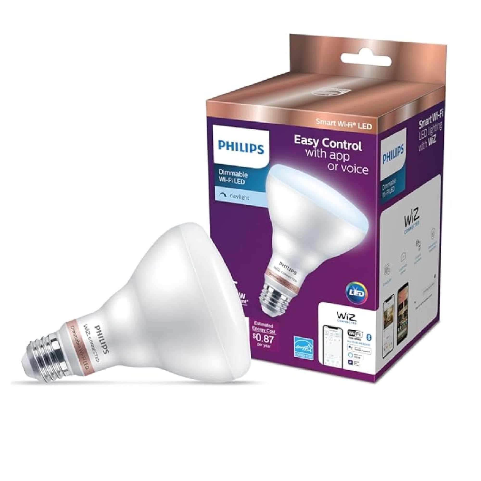 Bombilla Philips Reflector De 7 2 W (equivalente A 65 W) Br30 E26 Smart Wi-fi - Venta Internacional.