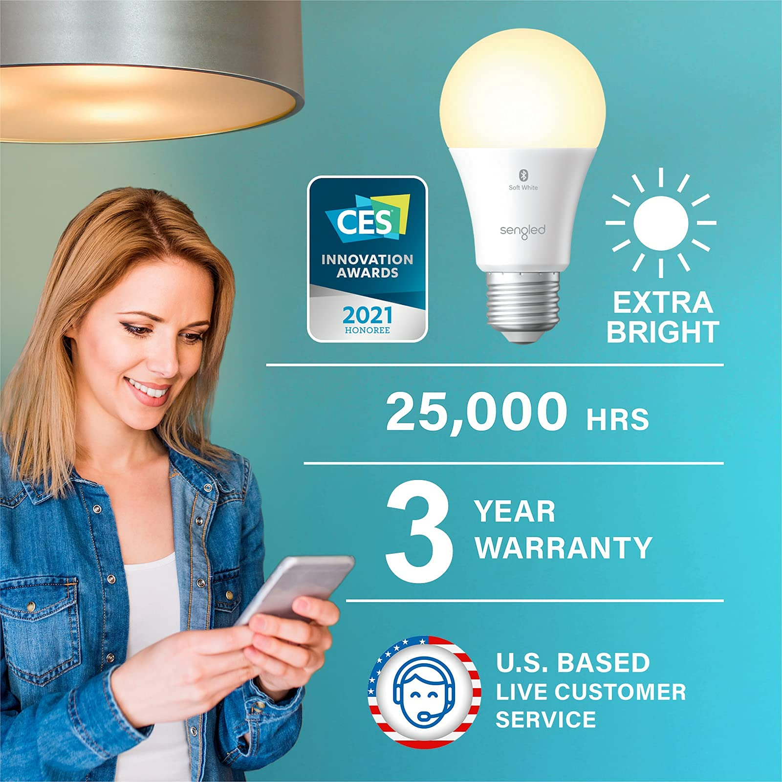 Foto 3 pulgar | Bombillas Inteligentes Sengled Alexa  Equivalentes A 100 W  1500 Lm  Paquete De 2 - Venta Internacional.