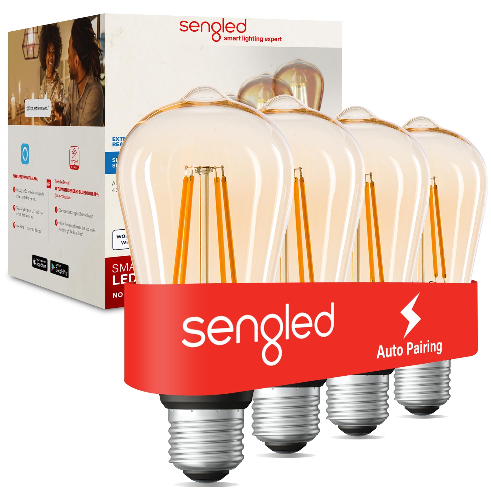 Foto 2 pulgar | Bombillas Inteligentes Sengled S1 Con Emparejamiento Automático Con Alexa 2000k  Paquete De 4 - Venta Internacional.