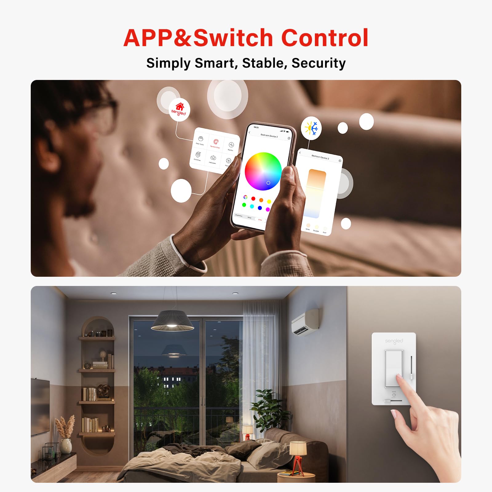 Foto 2 | Bombillas Inteligentes Sengled De Modo Dual  60 W  A19  Paquete De 4  Con Interruptor - Venta Internacional.