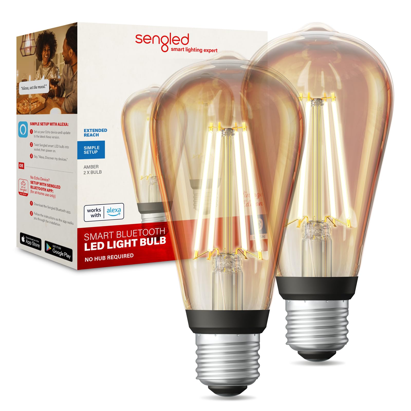 Foto 2 pulgar | Emparejamiento Automático De Bombillas Inteligentes Sengled S1 Con Alexa 2000k E26 - Venta Internacional.