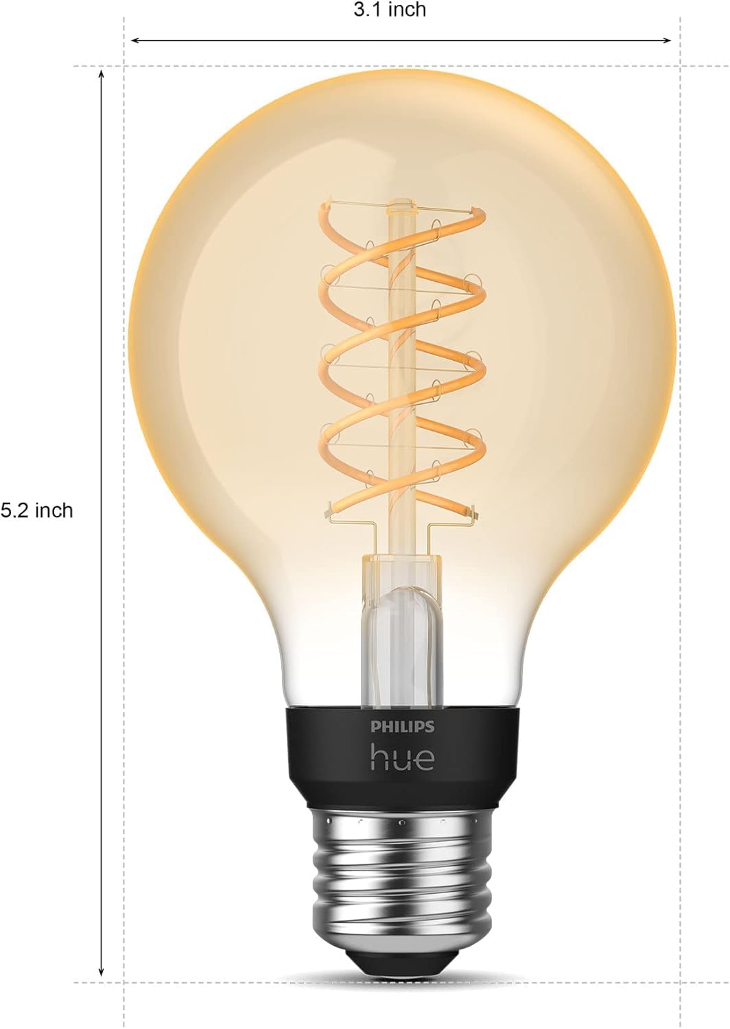 Foto 3 pulgar | Bombilla Led Philips Hue Smart De 60 W  Filamento G25  550 Lm  1 Paquete - Venta Internacional.