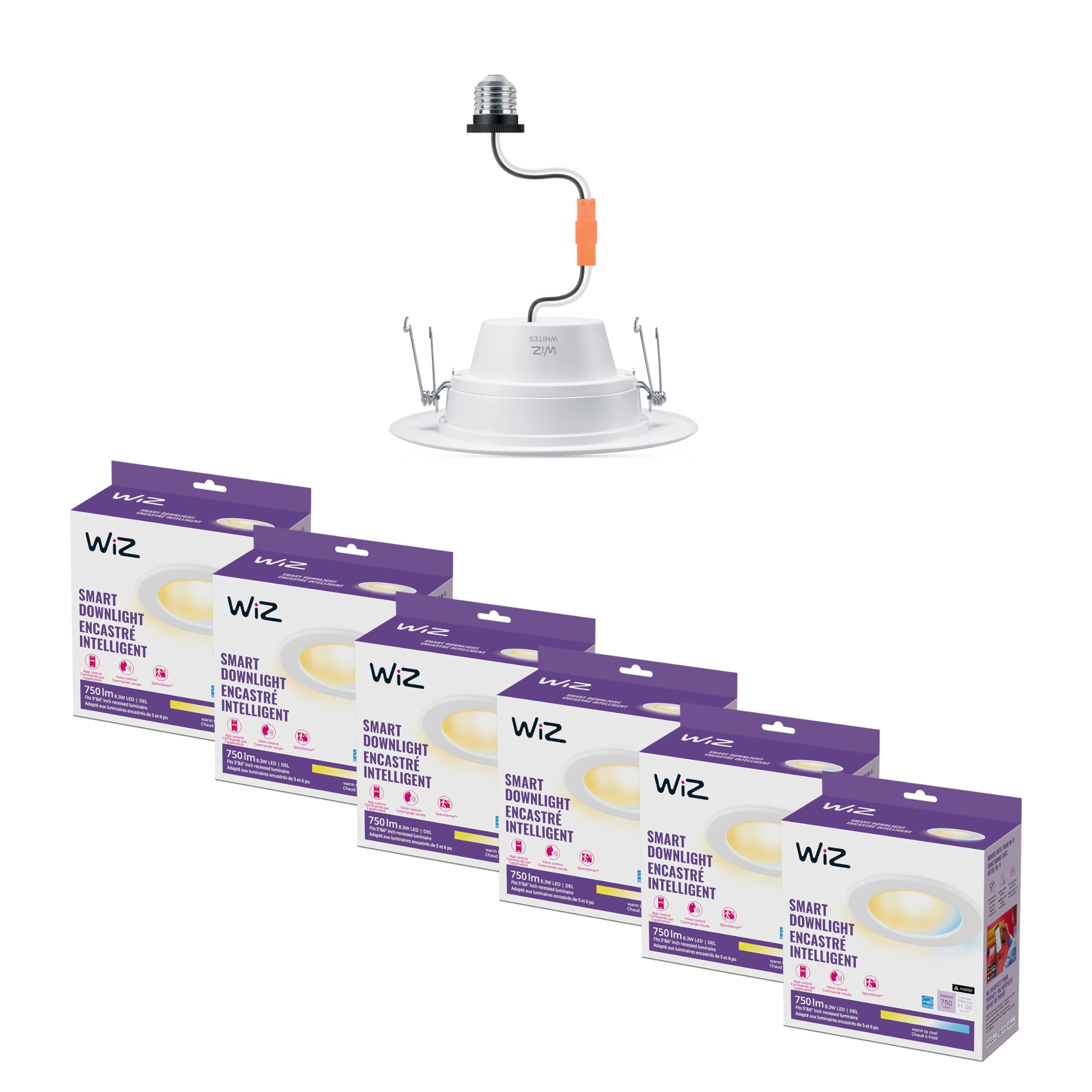 Downlight Wiz Connected Smart Retrofit  6 Pulgadas  Paquete De 6 - Venta Internacional.