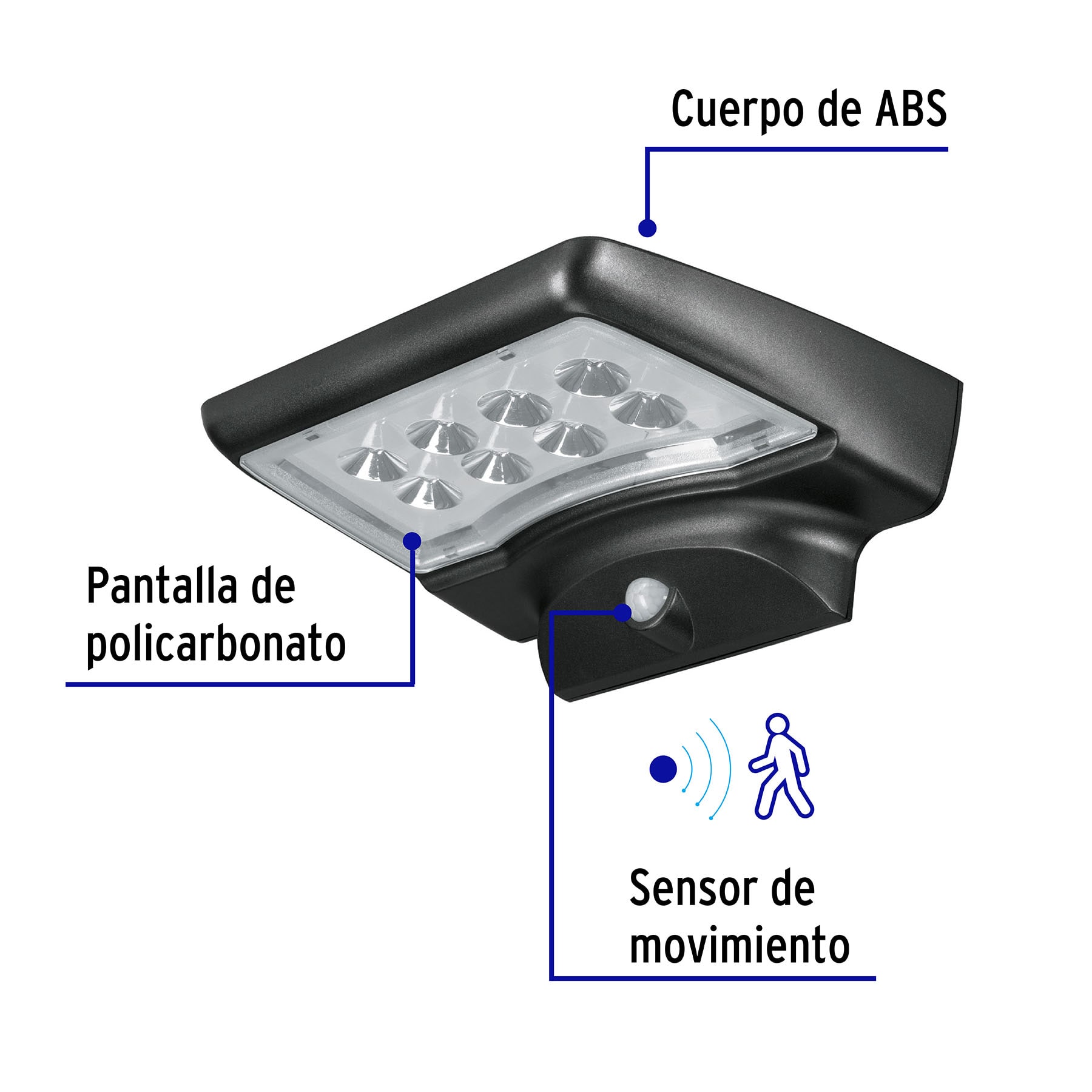 Foto 3 pulgar | Arbotante Solar Volteck ARB-704L color Negro Led 4 W con Sensor de Movimiento