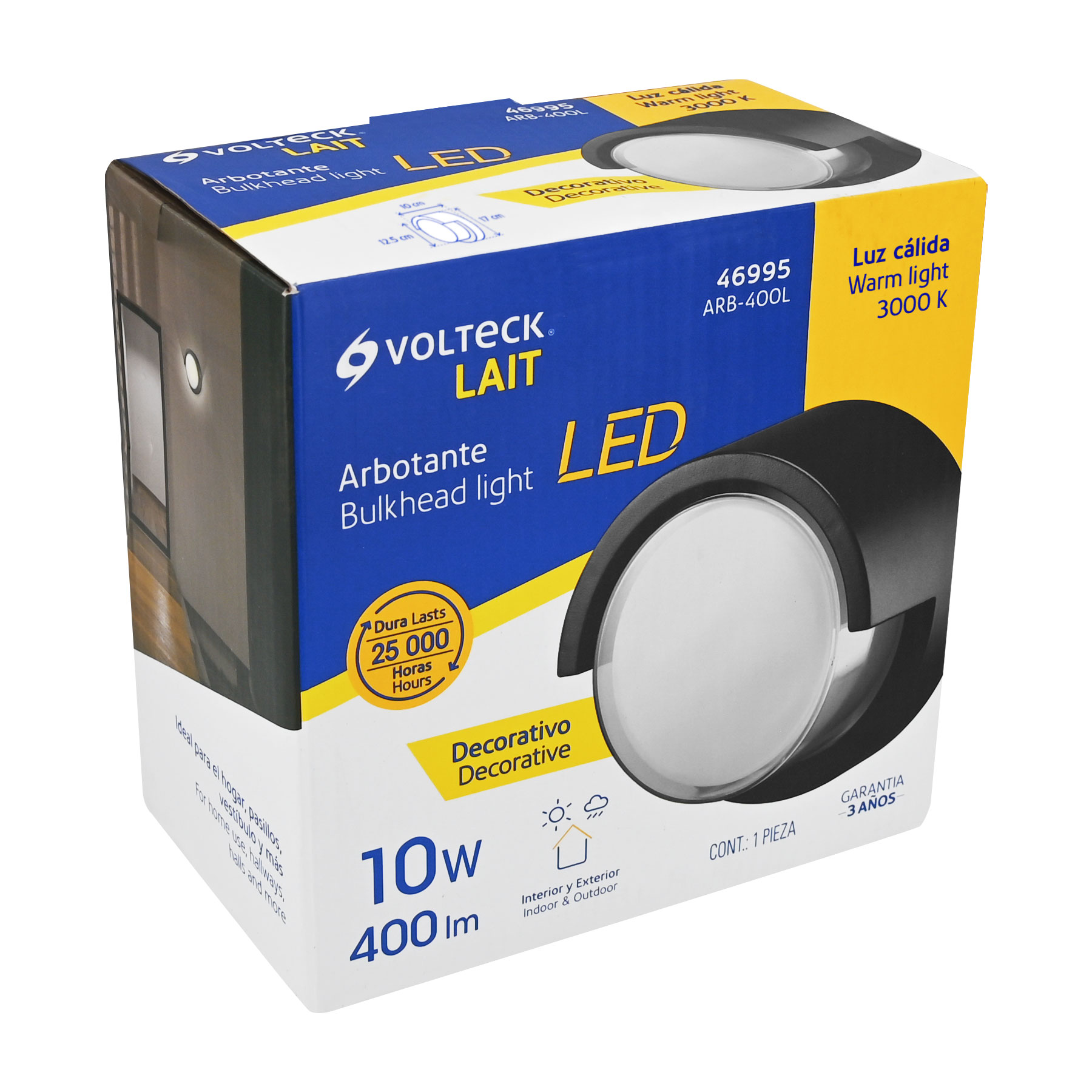 Foto 4 pulgar | Arbotante Decorativo de Led Volteck ARB-400L color Negro 10 W Luz Cálida