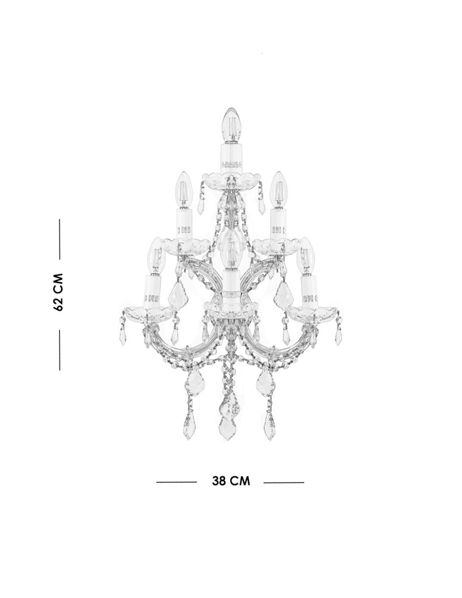 Foto 5 | Arbotante Gamalux Ma Theresa 6 Luces Cromado