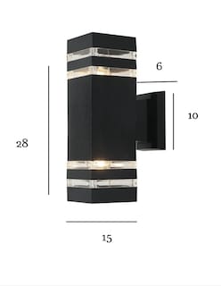 Foto 3 | Lámpara Arbotante Iluminación Luz Vic Negra