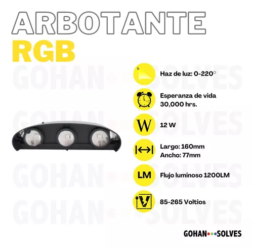 Foto 6 pulgar | Super Lampara Led Arbotante Industrial Luz Rgb 6 Luces Hd