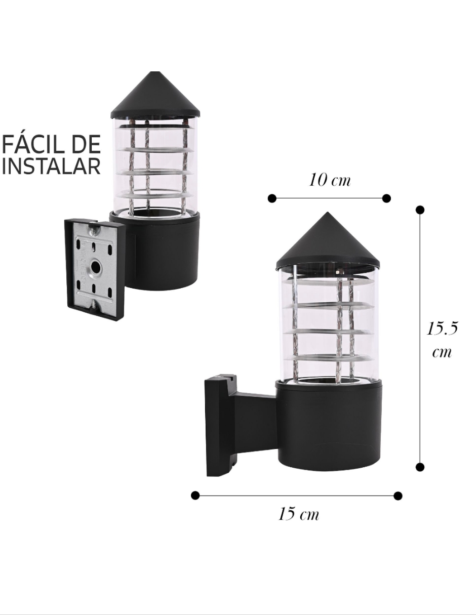 Foto 4 pulgar | Lámpara Arbotante Exterior Lux 1 Luz LED Triangular Negra