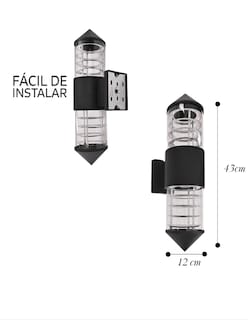Foto 3 | Lampara Arbotante De 2 Luces Led Exterior Triangular