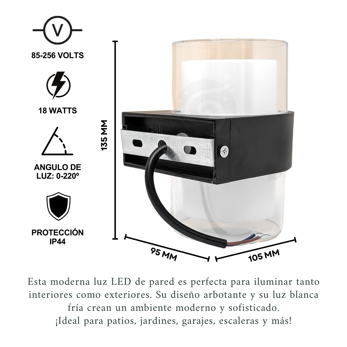 Foto 2 | 4 Lampara Arbotante Doble Luz Cubo Vintage Elegante Exterior