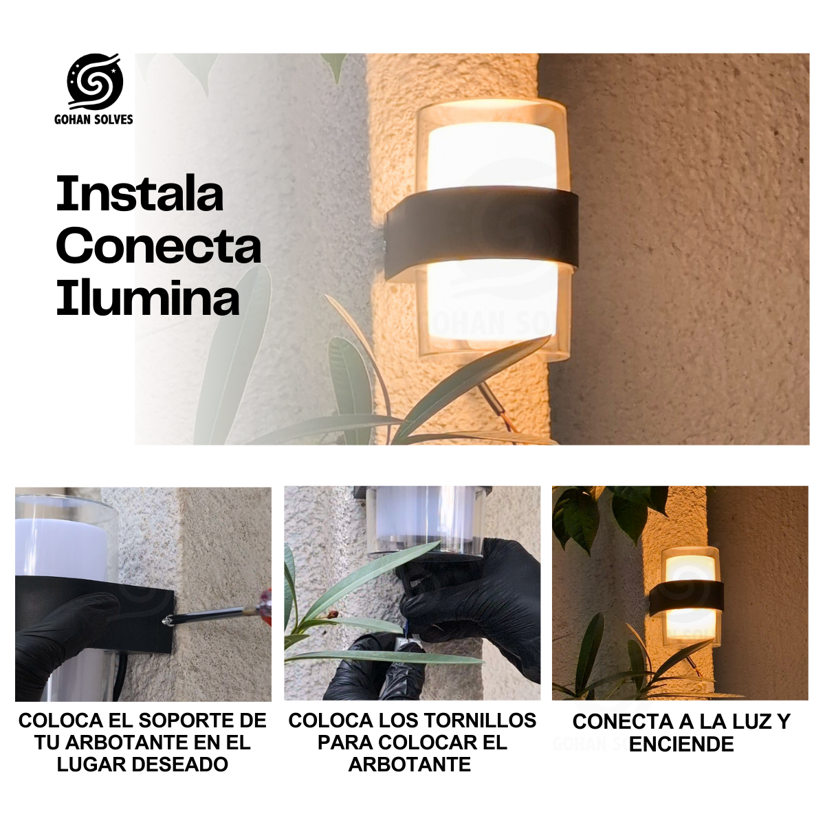 Foto 6 pulgar | 4 Lampara Arbotante Doble Luz Cubo Vintage Elegante Exterior