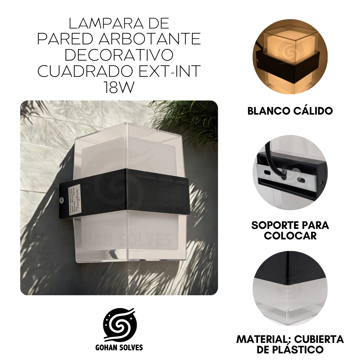 Foto 5 pulgar | 4 Lampara Arbotante Doble Luz Cubo Vintage Elegante Exterior