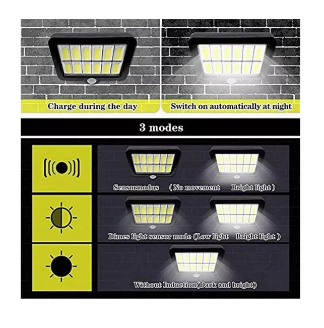 Foto 4 pulgar | Lámpara Solar Exterior Lámparas De Pared Con Sensor 3 Modes Wünd