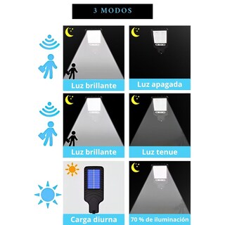 Foto 4 | Lámpara Farola Led Solar Con Control Remoto Para Iluminar Exteriores Y Sensor De Movimiento