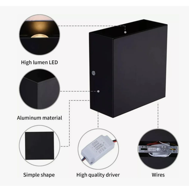 Foto 5 pulgar | 12w Luz De Pared Luz Arbotante Led Pared Uso Exterior 3000k