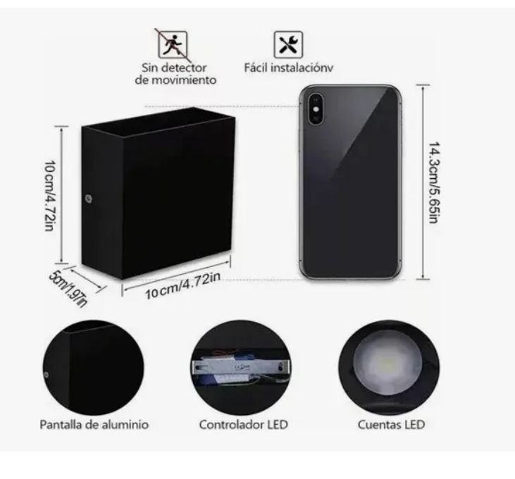 Foto 4 | 12w Luz De Pared Luz Arbotante Led Pared Uso Exterior 3000k