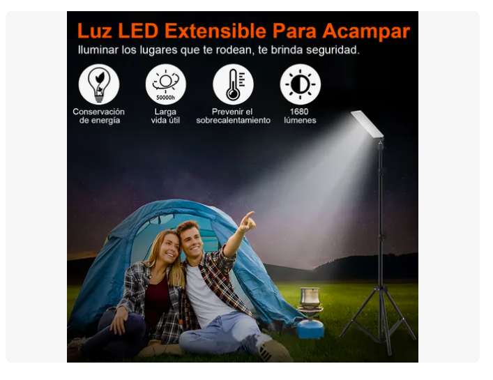 Foto 2 | Luz De Camping Xtellar  Con Soporte Trípode Lámpara Led