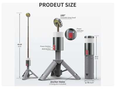 Foto 2 | Luz De Camping Xtellar Con Soporte Trípode Lámpara Led