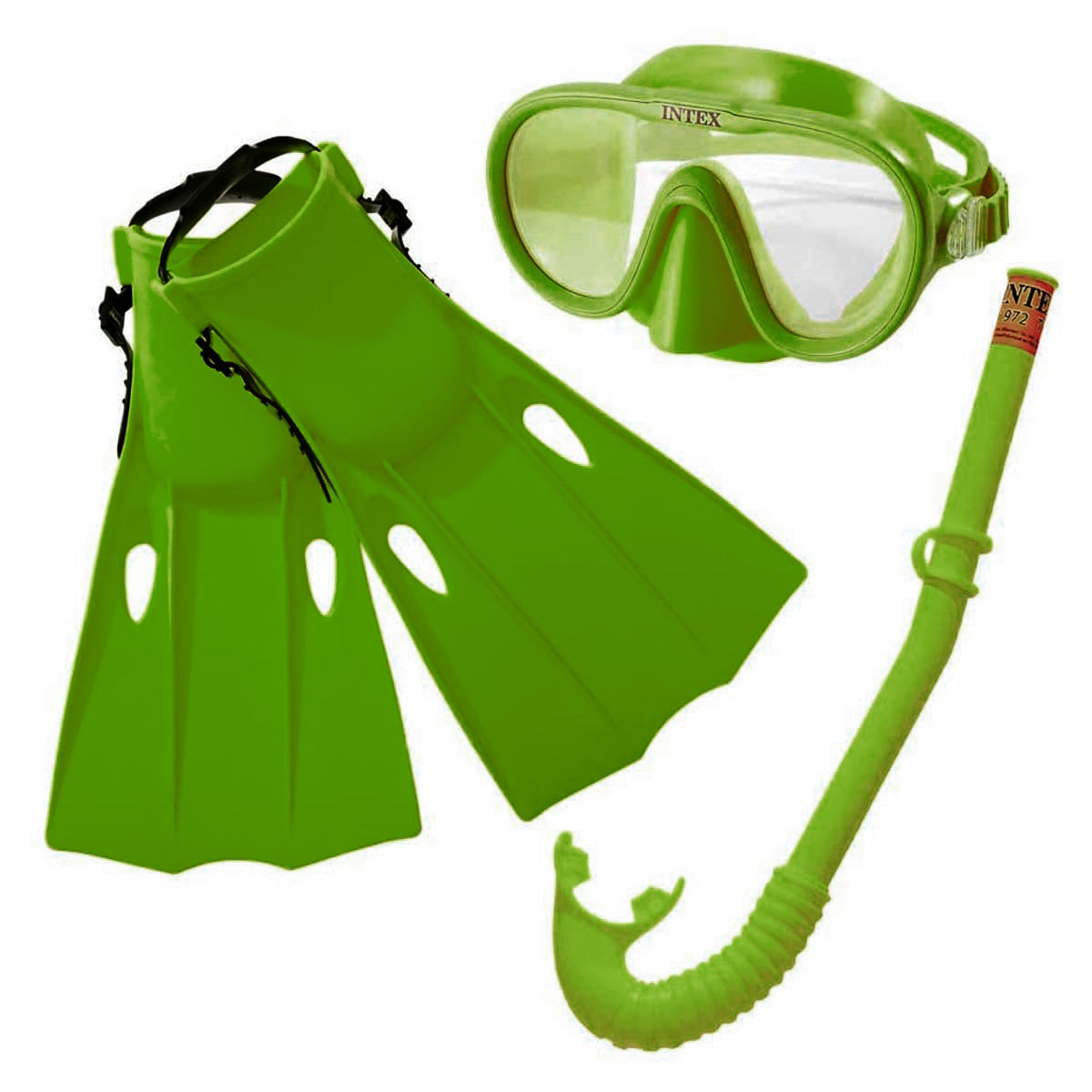 Foto 2 pulgar | Set Snorkel Intex 55655 color Verde Máscara con Tubo y Aletas para Buceo