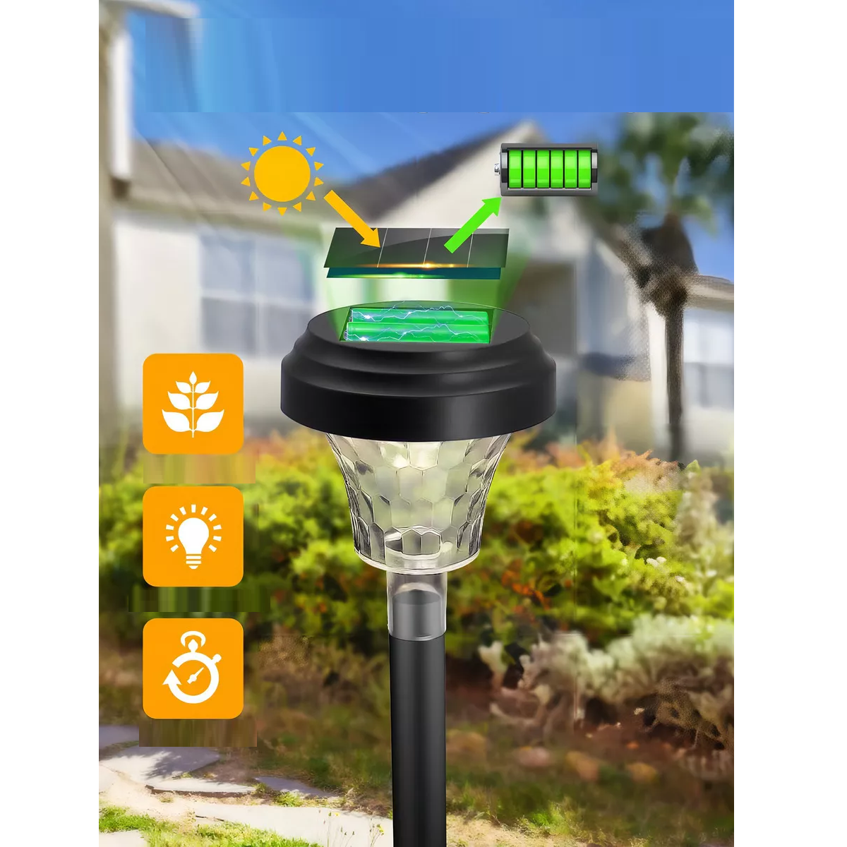 Foto 3 pulgar | 8pzs Luces Solar Al Aire Libre Impermeable Eo Safe Imports Esi-15529 Negro