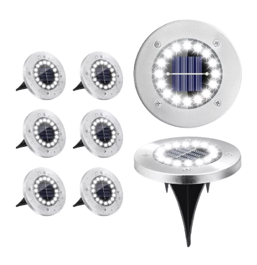 Lámpara Solar Wünd Luz 16 Led Exterior de Focos para Jardín 8 Piezas