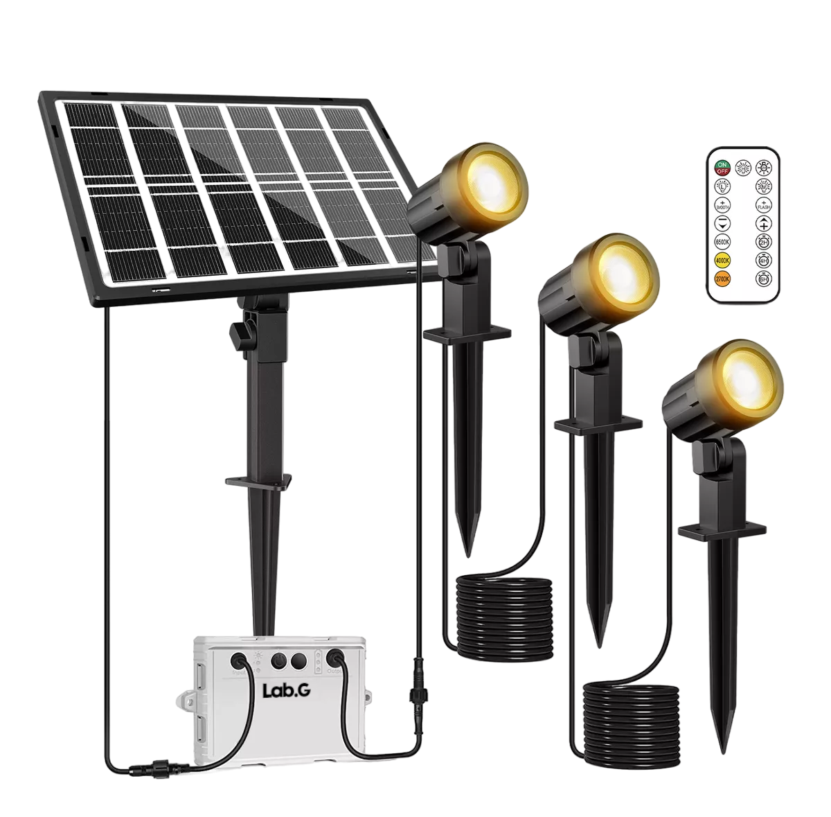 Foto 2 pulgar | Lamparas Solar Lab.g Para Jardin Exteriores Foco Impermeable 3 En 1