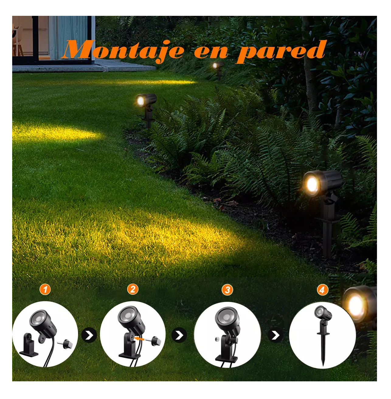 Foto 6 pulgar | Lamparas Solar Lab.g Para Jardin Exteriores Foco Impermeable 3 En 1
