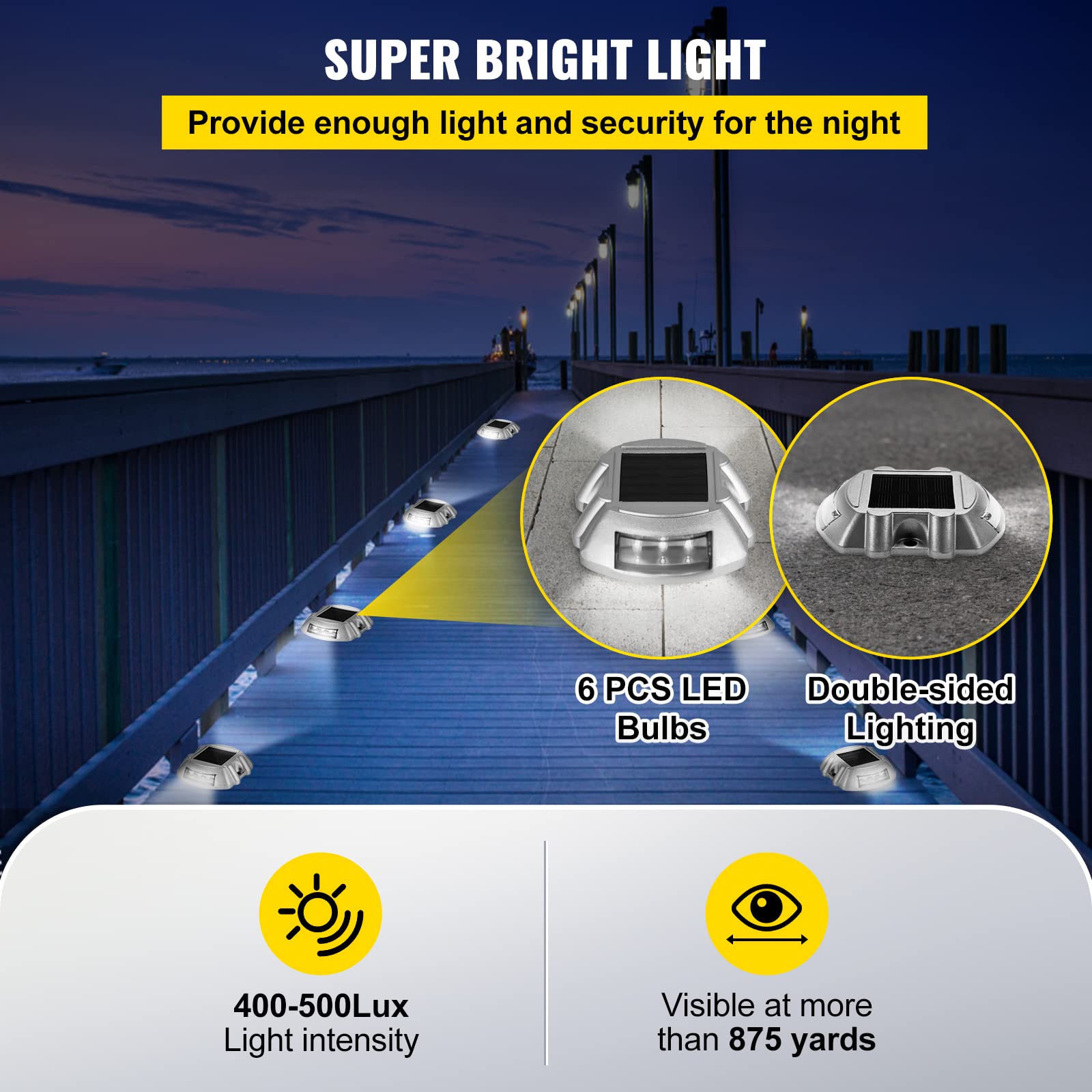 Foto 6 pulgar | Luces Solares Vevor, 12 Unidades, Impermeables, Blancas - Venta Internacional.