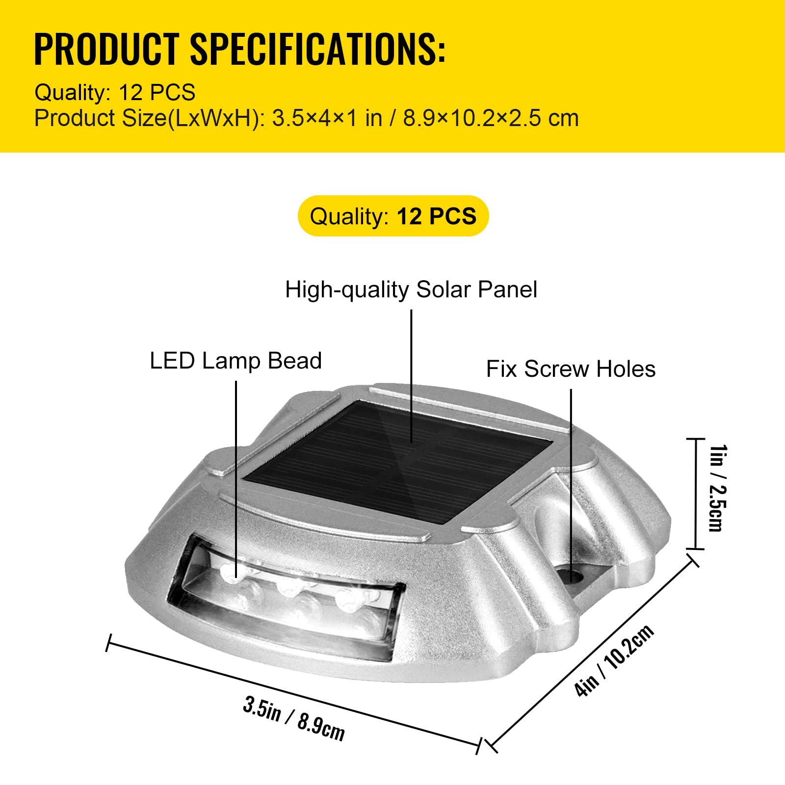Foto 7 | Luces Solares Vevor, 12 Unidades, Impermeables, Blancas - Venta Internacional.
