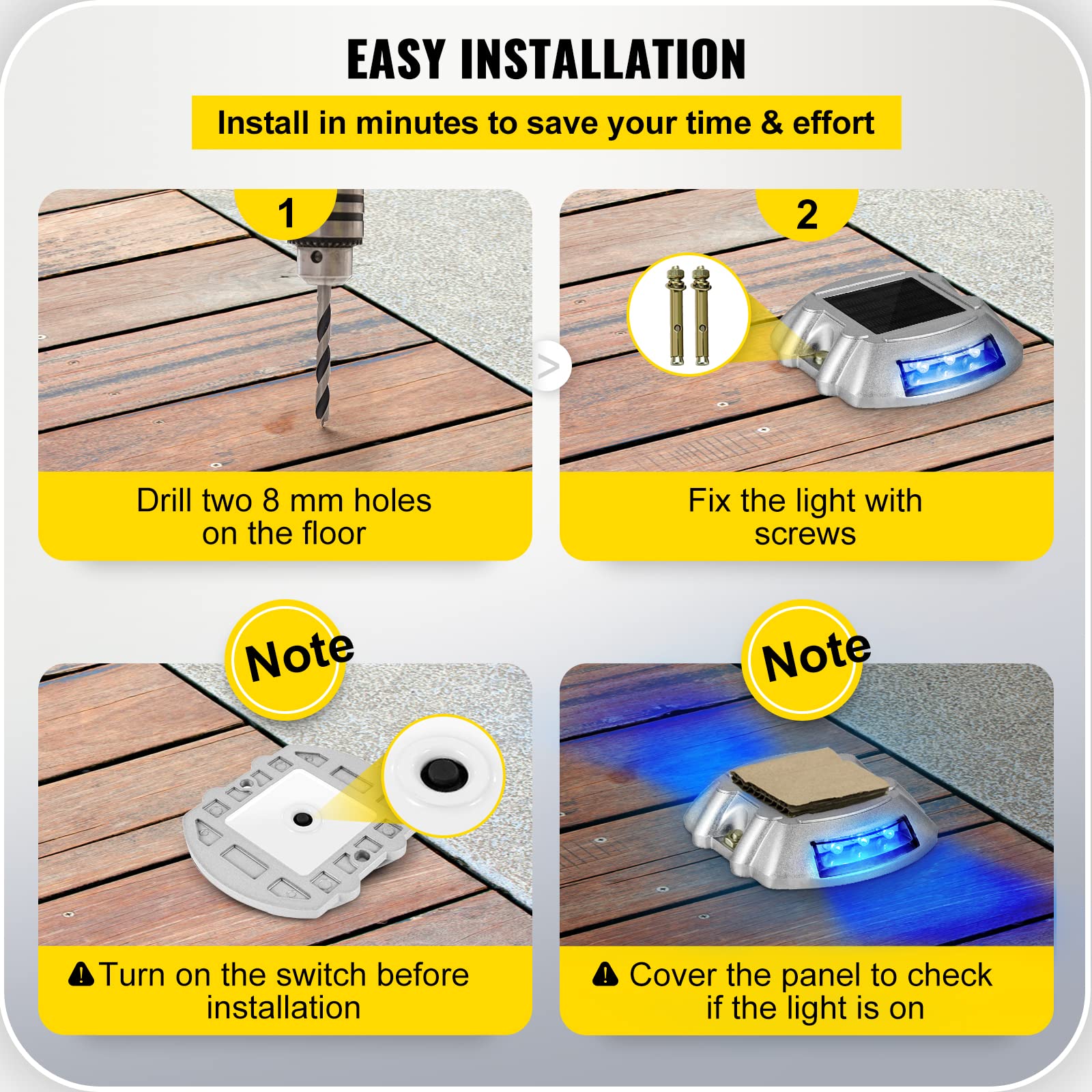 Foto 7 | Luces Solares Vevor, 24 Unidades, Inalámbricas, Impermeables - Venta Internacional.