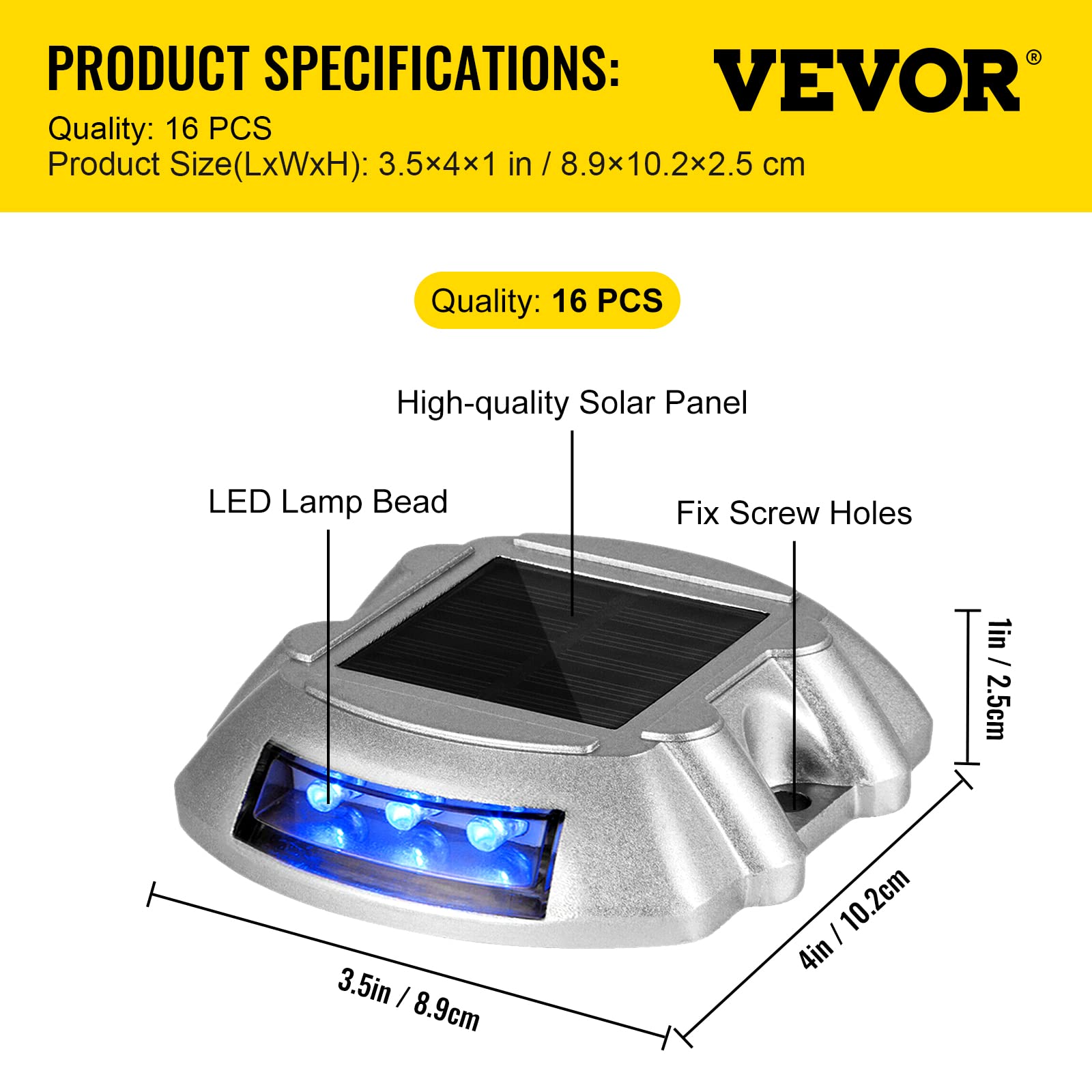 Foto 7 | Luces Solares Para Entrada Vevor, Paquete De 16 Unidades, Impermeables, Para Terraza, Color Azul - Venta Internacional.