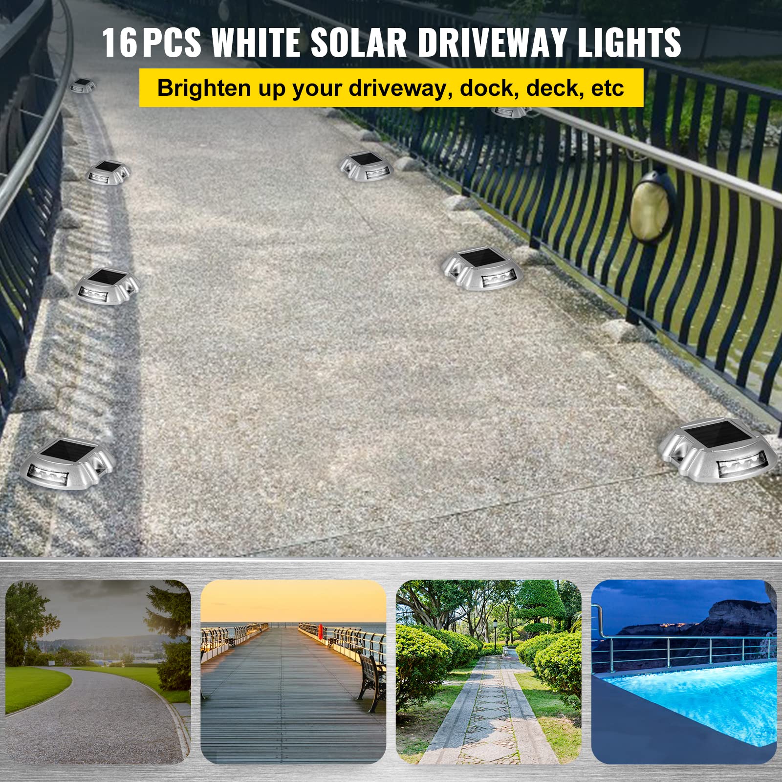 Foto 3 pulgar | Luces Solares Para Entrada Vevor, Paquete De 16, Blancas, Impermeables - Venta Internacional.