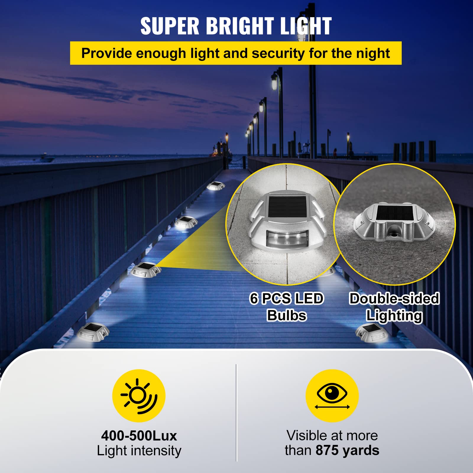 Foto 6 pulgar | Luces Solares Para Entrada Vevor, Paquete De 16, Blancas, Impermeables - Venta Internacional.