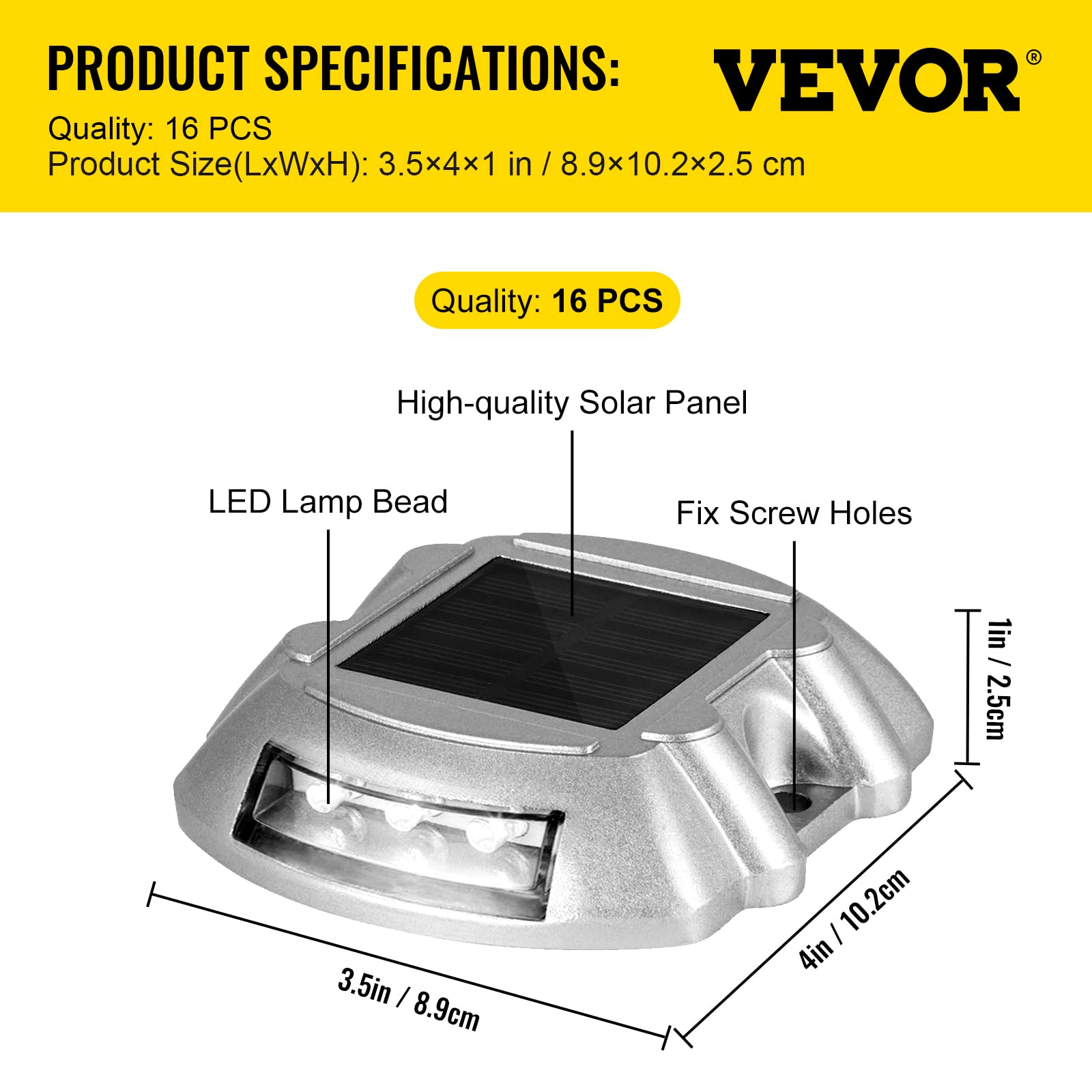 Foto 8 pulgar | Luces Solares Para Entrada Vevor, Paquete De 16, Blancas, Impermeables - Venta Internacional.