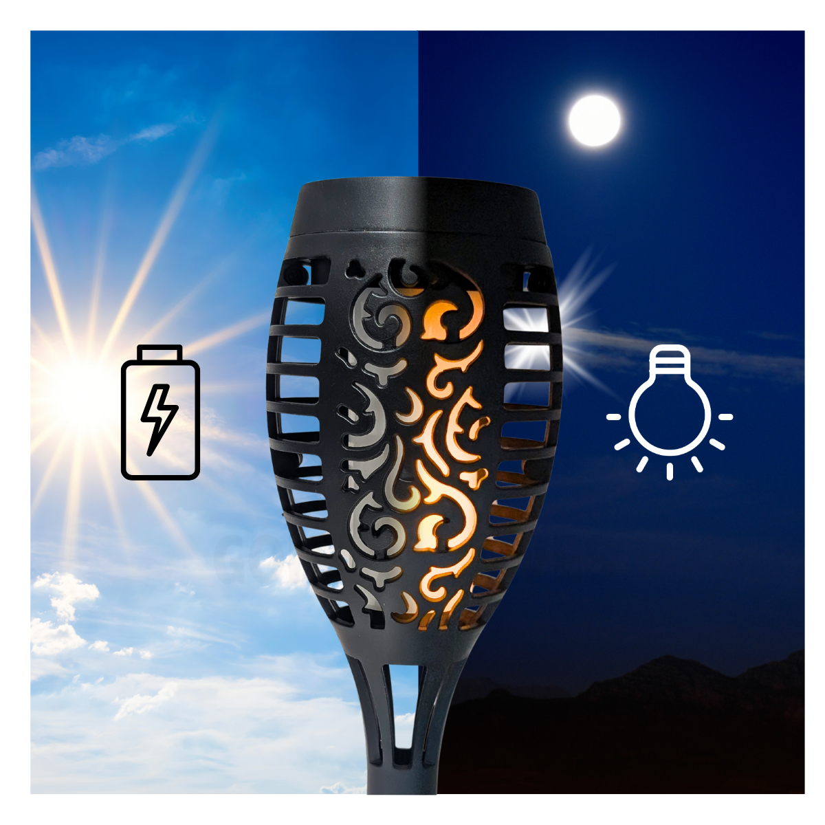 Foto 4 pulgar | 4 Lámparas Exterior Solar Estaca Recargable Jardín Antorcha