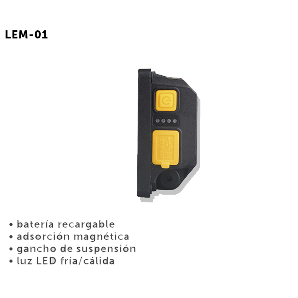 Foto 3 | Lámpara De Emergencia Absorción Magnética Batería Recargable Luz Led Fría Y Cálida