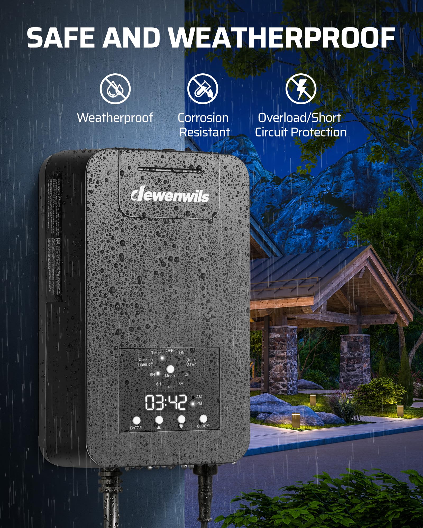 Foto 6 | Transformador De Paisaje De Bajo Voltaje Dewenwils 200w Dlt200-12-p - Venta Internacional.