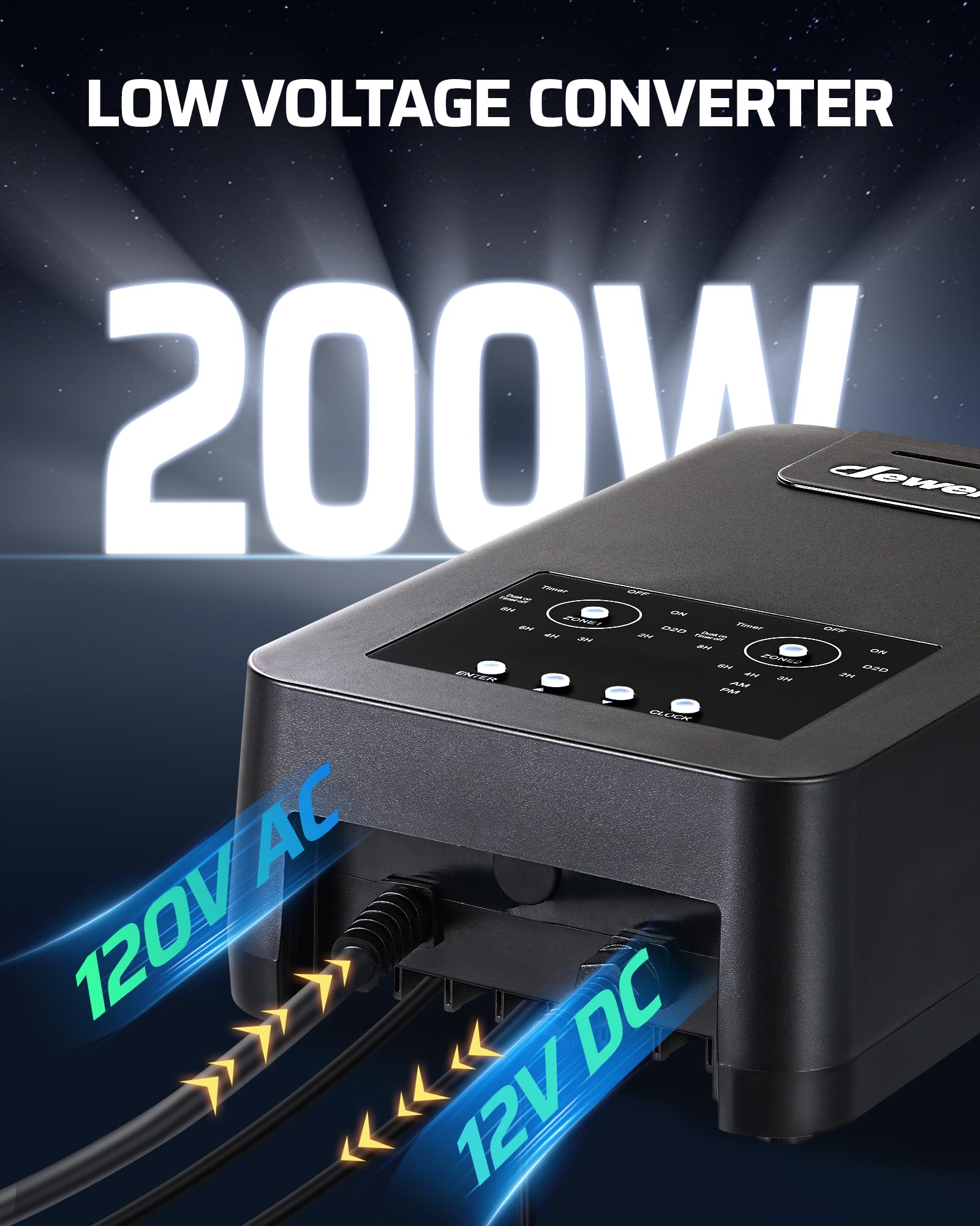 Foto 6 pulgar | Transformador De Paisaje De Bajo Voltaje Dewenwils 200w 12v - Venta Internacional.