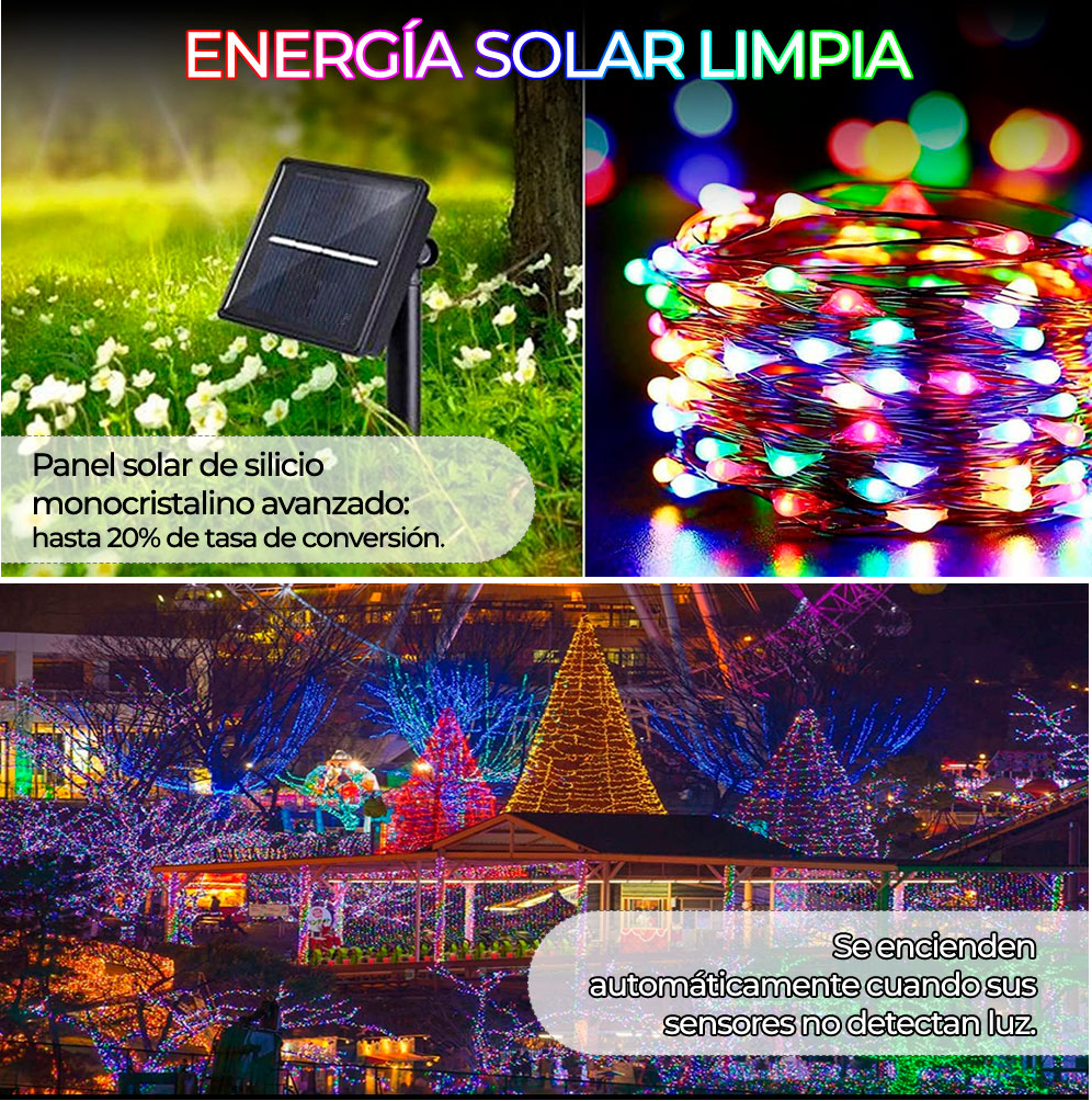 Foto 4 pulgar | Paquete 2 (dos) Tiras Luz Led 20m C/u Solares P/ Ext.-int. Multicolor