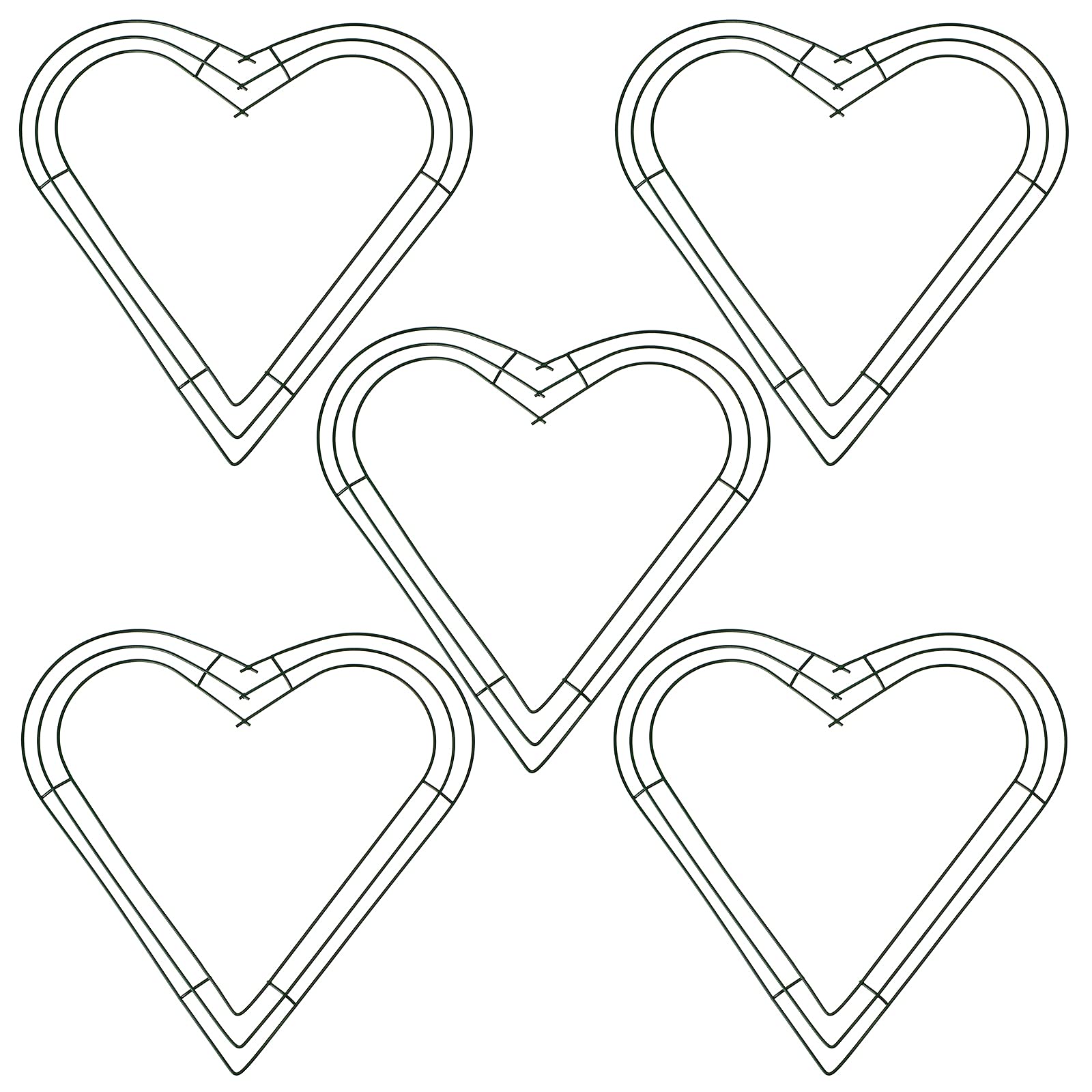 Foto 2 pulgar | Marco para Guirnalda con Forma de Corazón Metal 30 cm Verde 5 Piezas - Venta Internacional