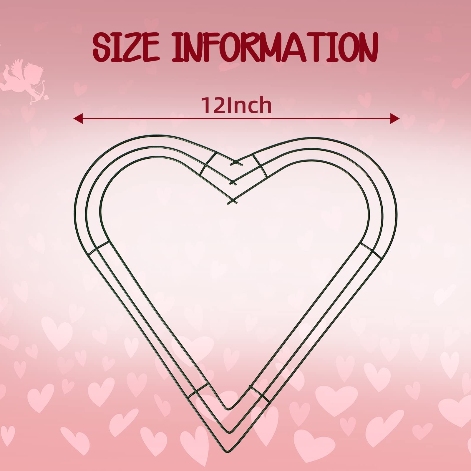 Foto 3 pulgar | Marco para Guirnalda con Forma de Corazón Metal 30 cm Verde 5 Piezas - Venta Internacional