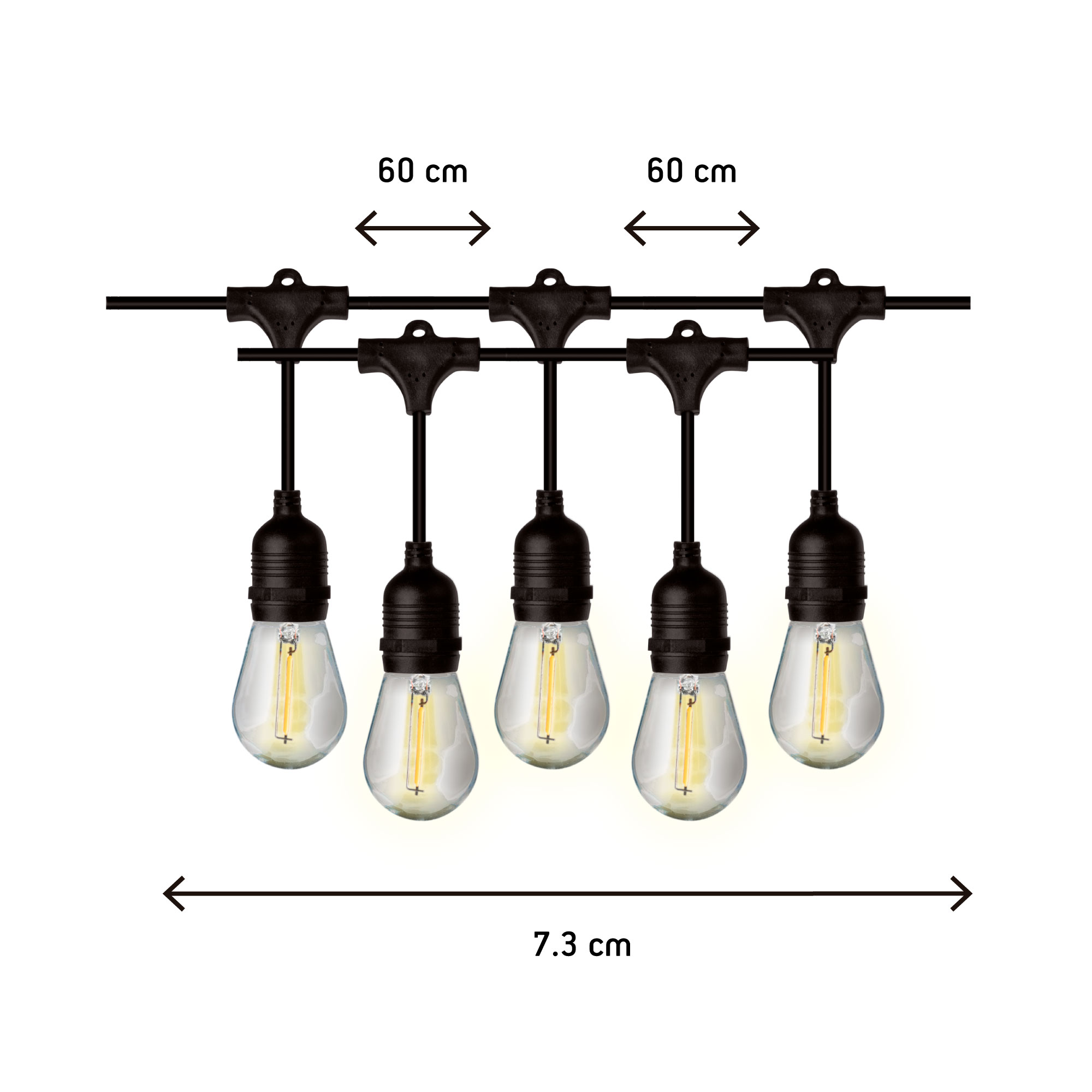 Foto 3 pulgar | Guirlanda Led Aksi Exteriores Con 24 Focos 1w 14.6 M Luz Calida