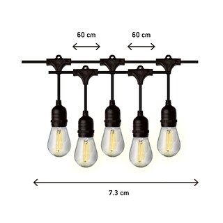 Foto 2 | Guirlanda Led Aksi Exteriores Con 24 Focos 1w 14.6 M Luz Calida