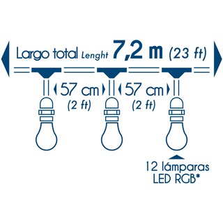 Foto 4 | Guirnalda Led Aksi Inteligente Rgb Exteriores Con 12 Focos