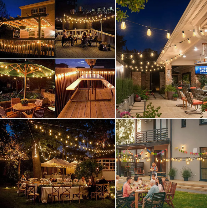 Foto 5 pulgar | Guirnalda De Luces Led Exterior 15m 15+1 Focos Led St38 Inastillables Alto Brillo Impermeable Ip45 Serie Luz Vin