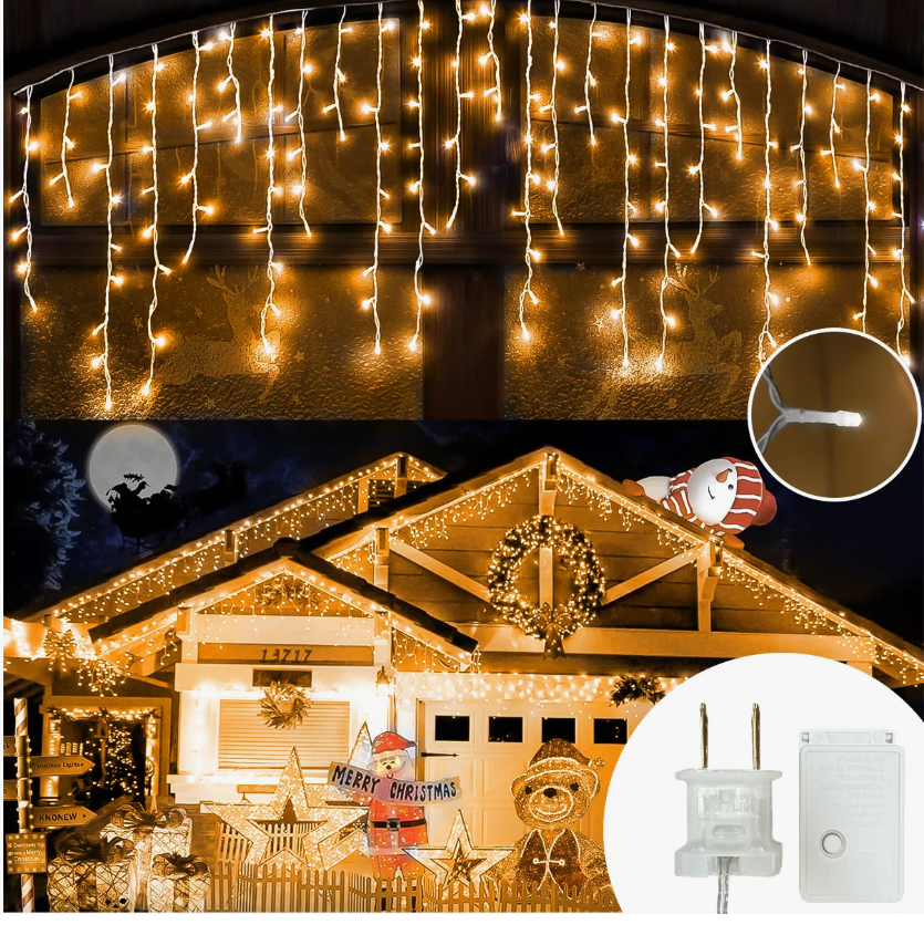 Cortinas Serie Luces Cascada 850 Led Decorativo 15m